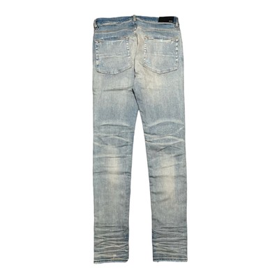 Pre-owned Amiri Mx1 Pink Ultrasuede Jeans Clay Indigo In Blue