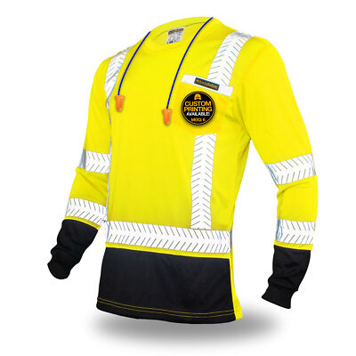 KwikSafety MECHANIC Hi Vis Reflective Long Sleeve ANSI Class 3 Safety Shirt