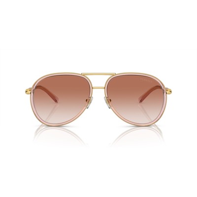Pre-owned Versace 0ve2260-100213 Brown Transparent Sunglasses In Pink Gradient
