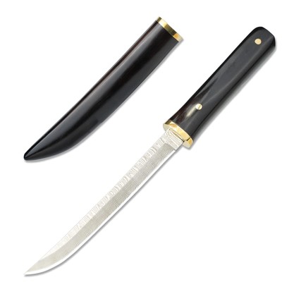 VALKNUT Damascus Knife Gift Men's Mini Katana Japanese Samurai Knives with Wo...