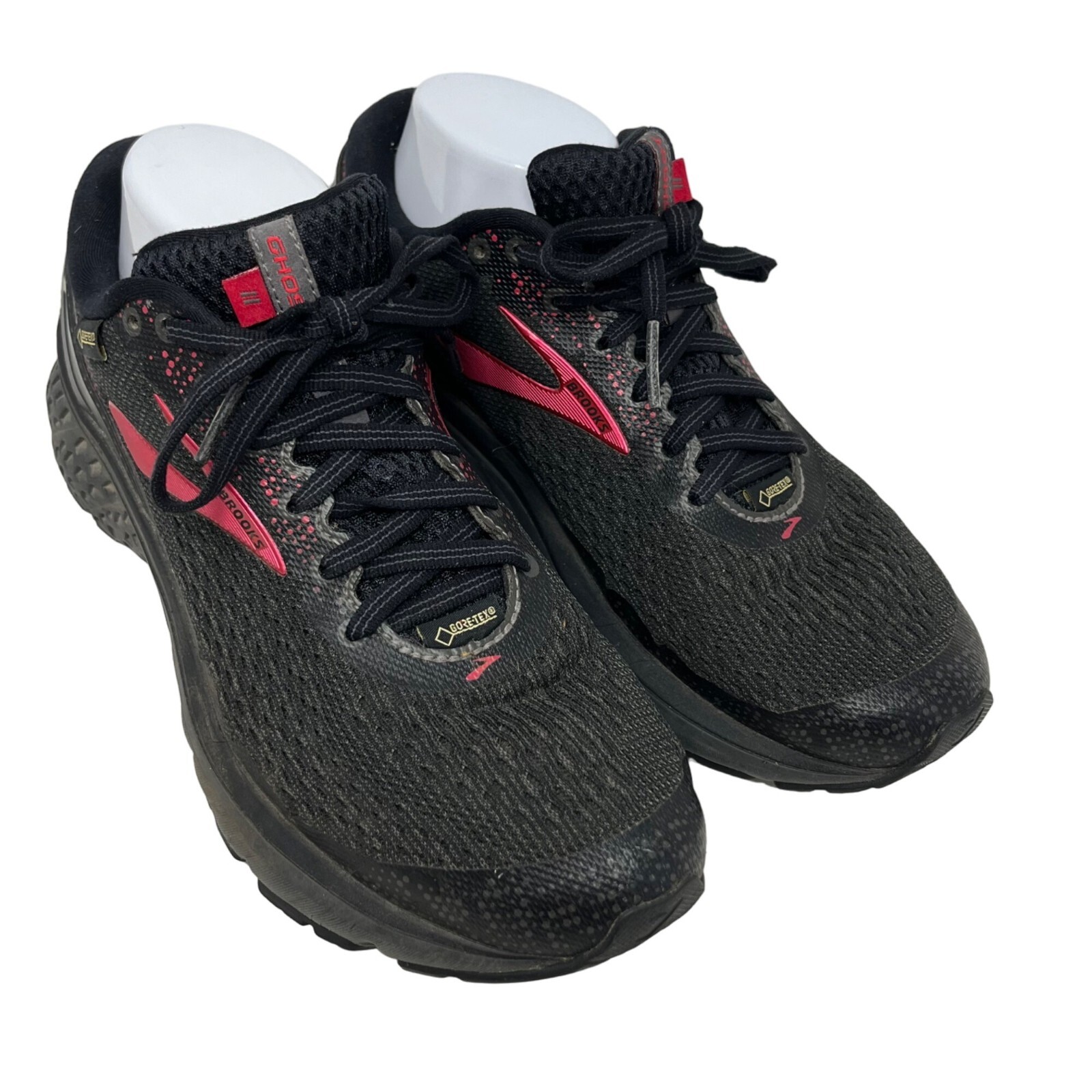 Brooks Womens Ghost 11 Black Pink Athletic Shoe 1202761B071