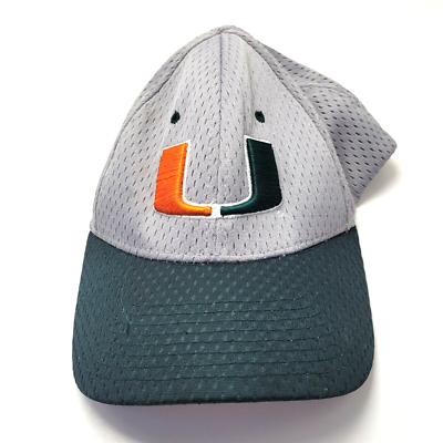 University Of Miami Hurricanes College University Hat Cap Fitted S Gray G5D