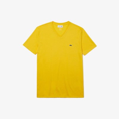 Lacoste Men's Short Sleeve V-Neck Pima Cotton Jersey T-Shirt