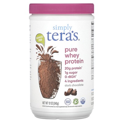Grass Fed Pure Whey Protein, темный шоколад, 12 унций (340 г)