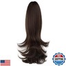 CJL HAIR 14 Inch Claw Clip in Dark Brown Ponytail Extension Synthetic Curly Wavy Fake Faux Hair Pony Tail Hair Piece High Temperature Fiber Hairpieces for Women Girls Kids (Dark Brown)