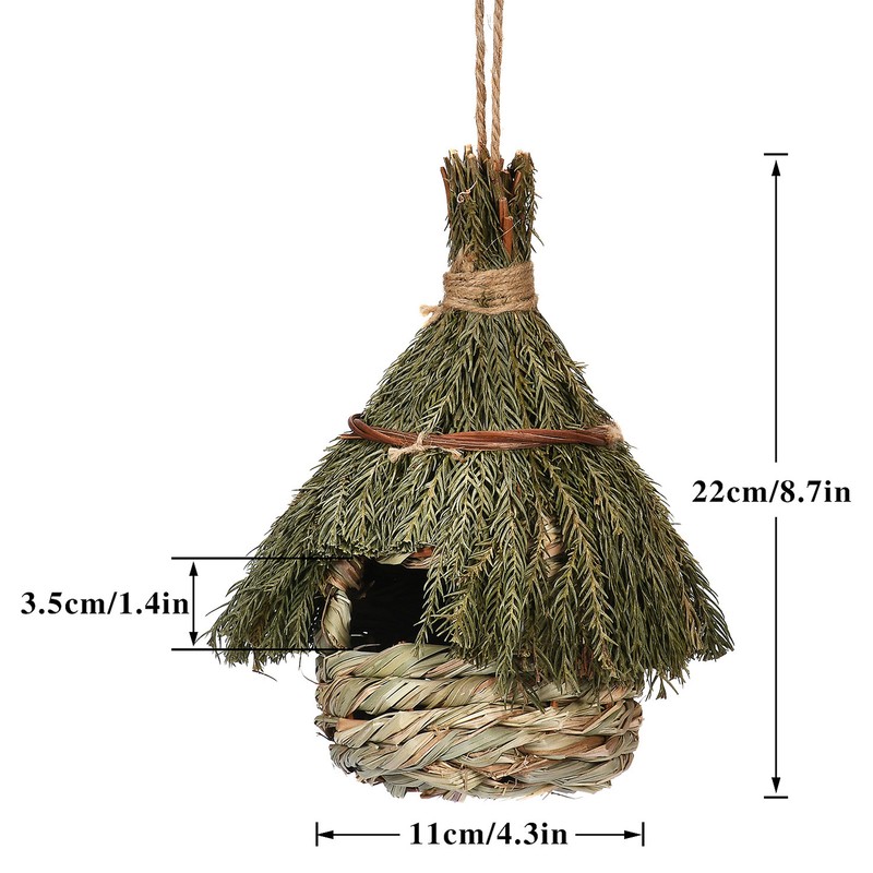 Birds Nest Bird Cage Natural Grass Egg Cage Bird House Outdoor Decorative Weaved