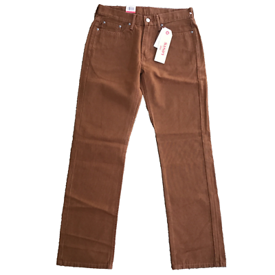 NWT LEVI S 514 CLASSIC STRAIGHT FIT BROWN DENIM JEANS MENS SIZE 30
