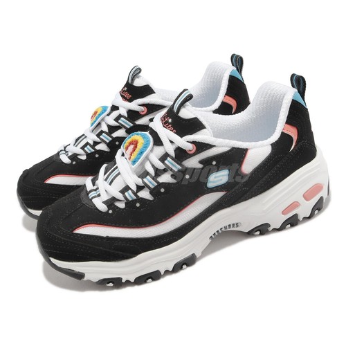 

Skechers D Lites Rainbow Black White Multi Women Casual Lifestyle 896140-BKMT, Черный, D Lites