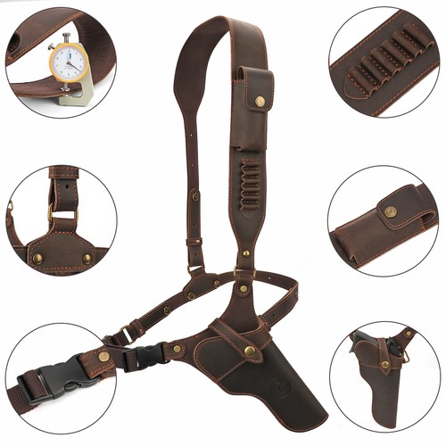 TOURBON 38/9mm/357 Ammo Sling Shoulder Strap Chest Underarm Holster Pistol Carry
