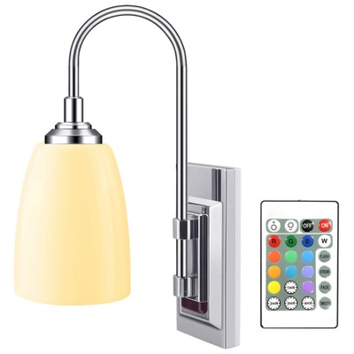 Wall Lamp Battery Operated LED Wall Sconces Indoor Cordless Multi Color Wall ...