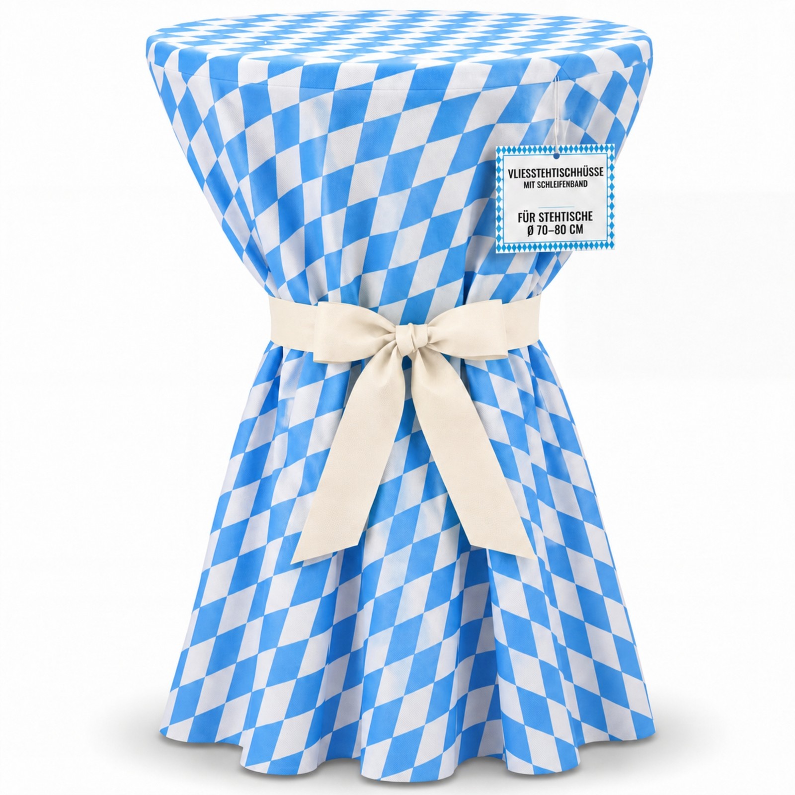 Sensalux Oktoberfest Stehtischüberwurf für Tische bis Ø 70 cm, mit Schleife