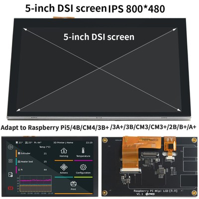 5'' DSI Screen Board For Raspberry Pi HDMI5 HDMI Touch Screen MIPI LCD 3D Printer