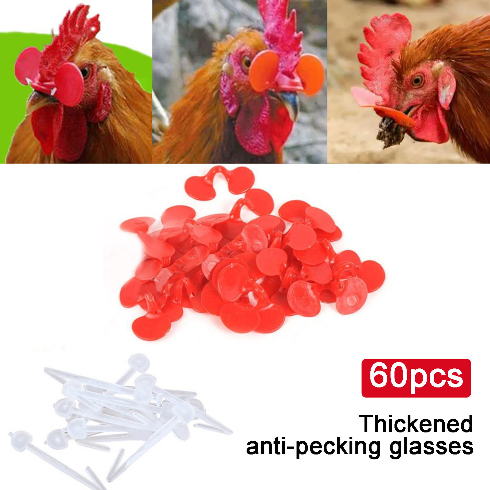Chicken Anti-Pecking Eyes Glasses With Bolt, Poultry Sight Blocking Spectacles