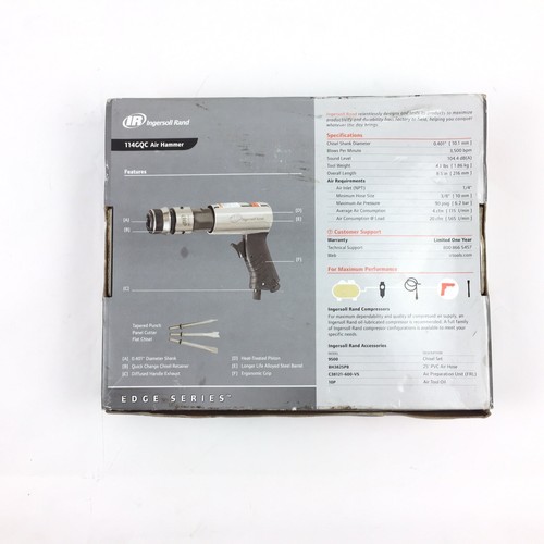 Air Hammer Chisel Ingersoll Rand Pneumatic Long Barrel Blade Impact Heavy Duty