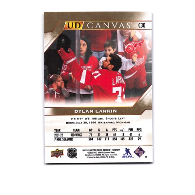 2022 Upper Deck Series 1 #C30 Dylan Larkin UD Canvas