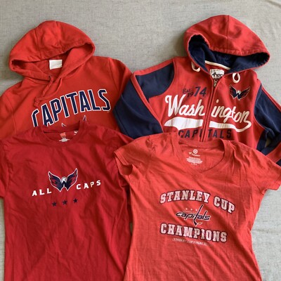 Washington Capitals T-Shirt Sweatshirt Women's S Lot of 4 Hockey NHL Red Go Caps