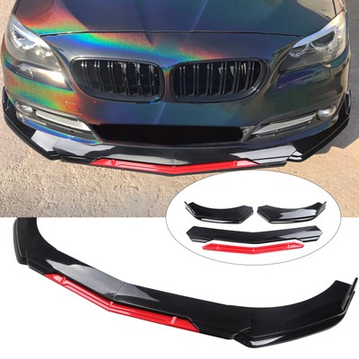Universal Front Bumper Lip Spoiler Splitter Gloss Black Red For E90 E92 F30 F10 