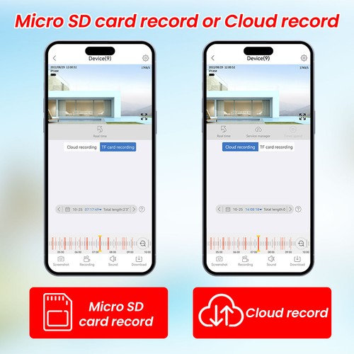 ANRAN Wireless Security Camera Outdoor Solar/Battery Home WiFi PIR 360°PTZ 2K HD