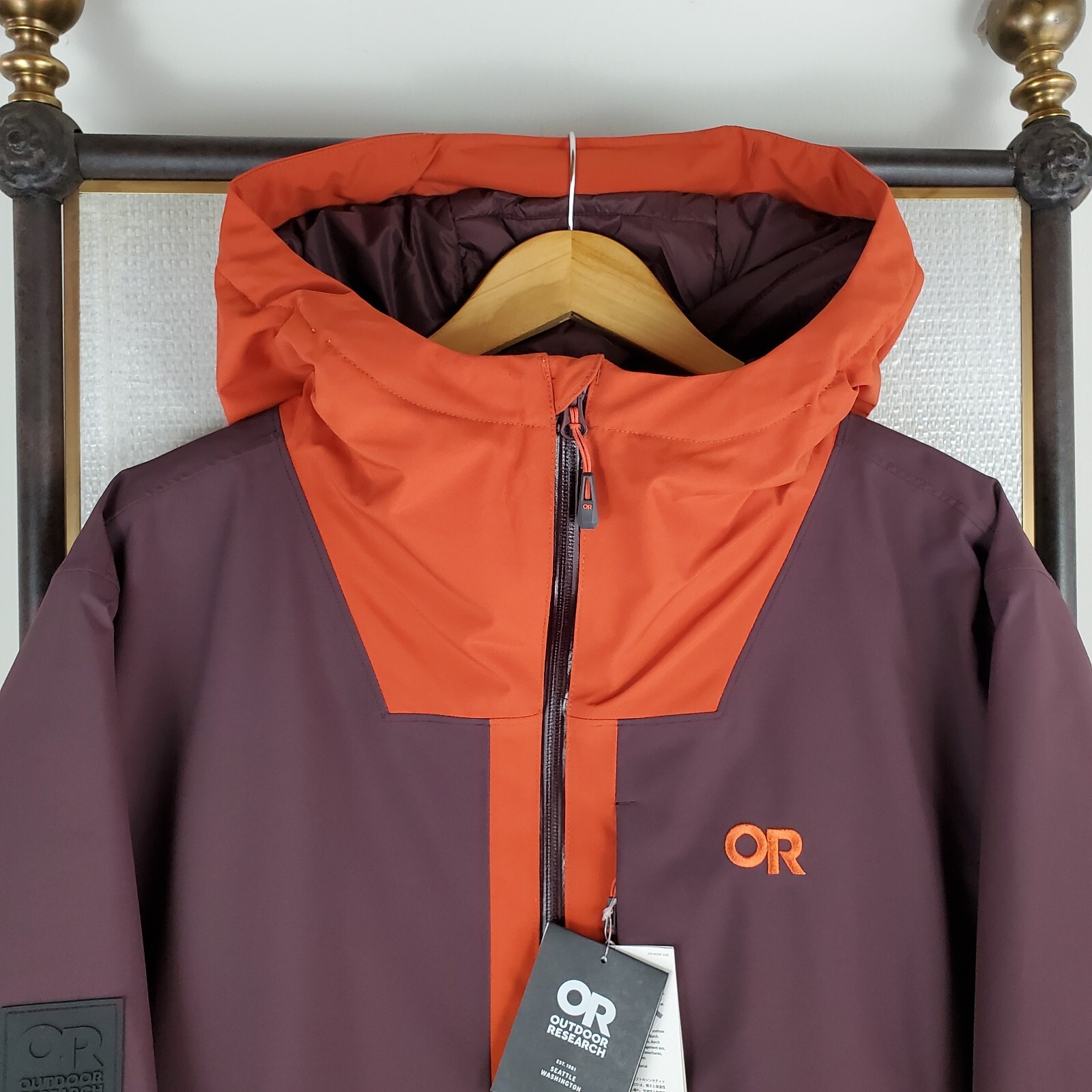 Pre-owned Outdoor Research $299  Size Xl Mens Insulated Waterproof Hooded Jacket Coat In Orange