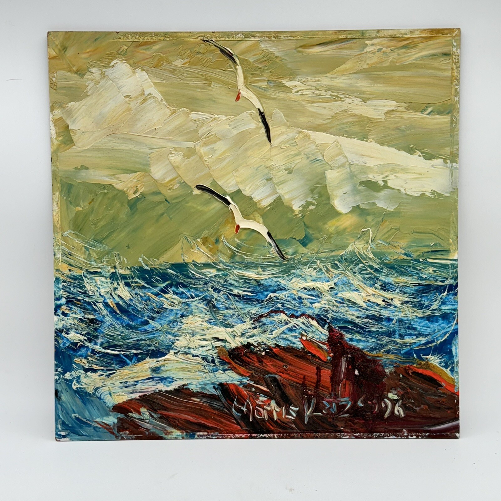 F4号】good blue(spelling) 油絵 oil painting F4号】good blue