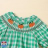 Ayalinggo Halloween Baby Girl Outfits Newborn Pumpkin Plaid Short Sleeve Smocked Bubble Romper Cute Infant Clothes (Green, 3-6 Months)