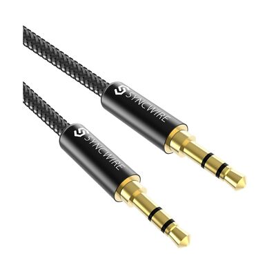 Syncwire 3.5mm Nylon Braided Aux Cable 3.3ft/1m,Hi-Fi Sound Ultra Durable
