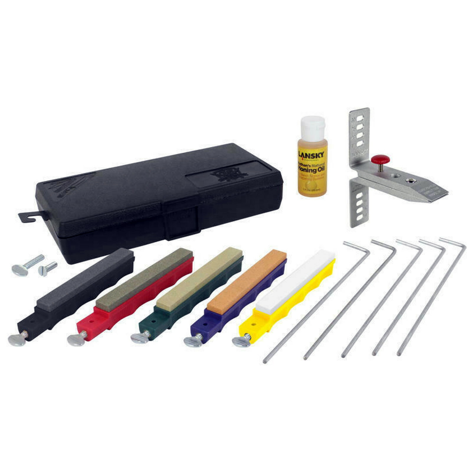 Lansky 5 Hone Stone Deluxe Controlled Angle Knife Sharpening System Set