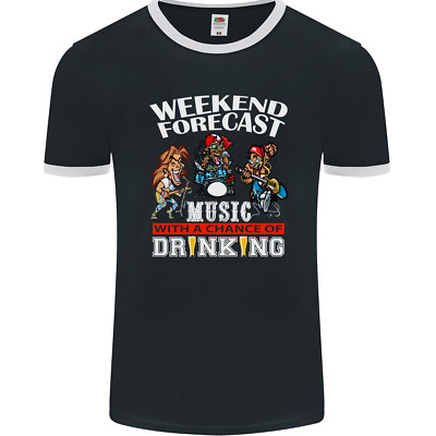 Music Weekend Funny Alcohol Beer Mens Ringer T-Shirt FotL