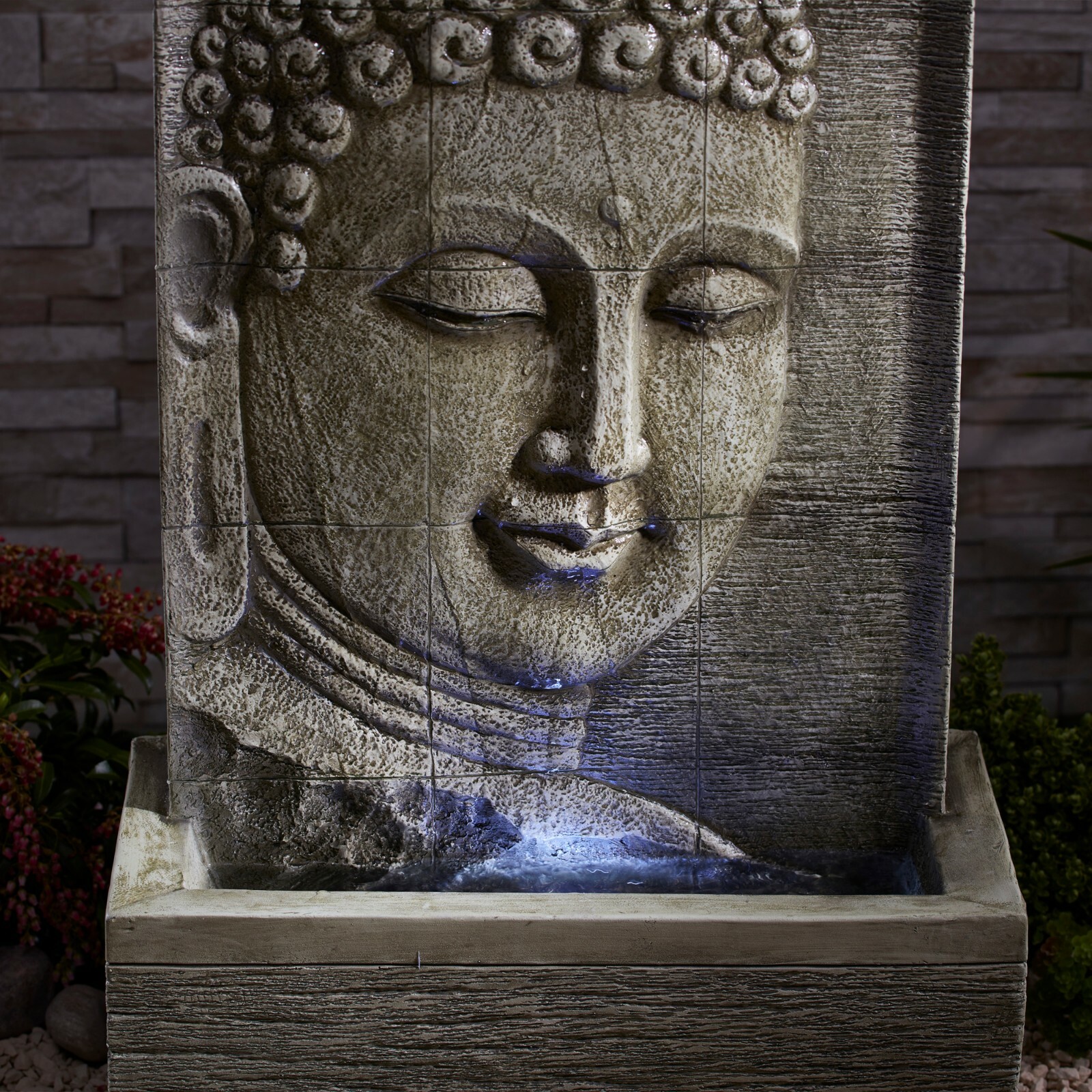 Serenity Buddha Water Wall Feature Fountain Self Contained 80cm Garden