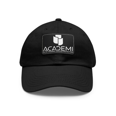 ACADEMI Elite Training Trusted Black Dad Hat with Leather Patch Adjustable Size