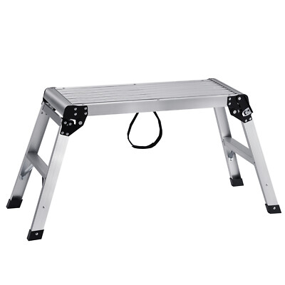 Aluminum Folding Work Platform Drywall Ladder 330lbs Non-slip Bench