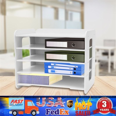 Stackable File Organizer Tray Desk Desktop Paper Document Tray Holder 5 Tiers