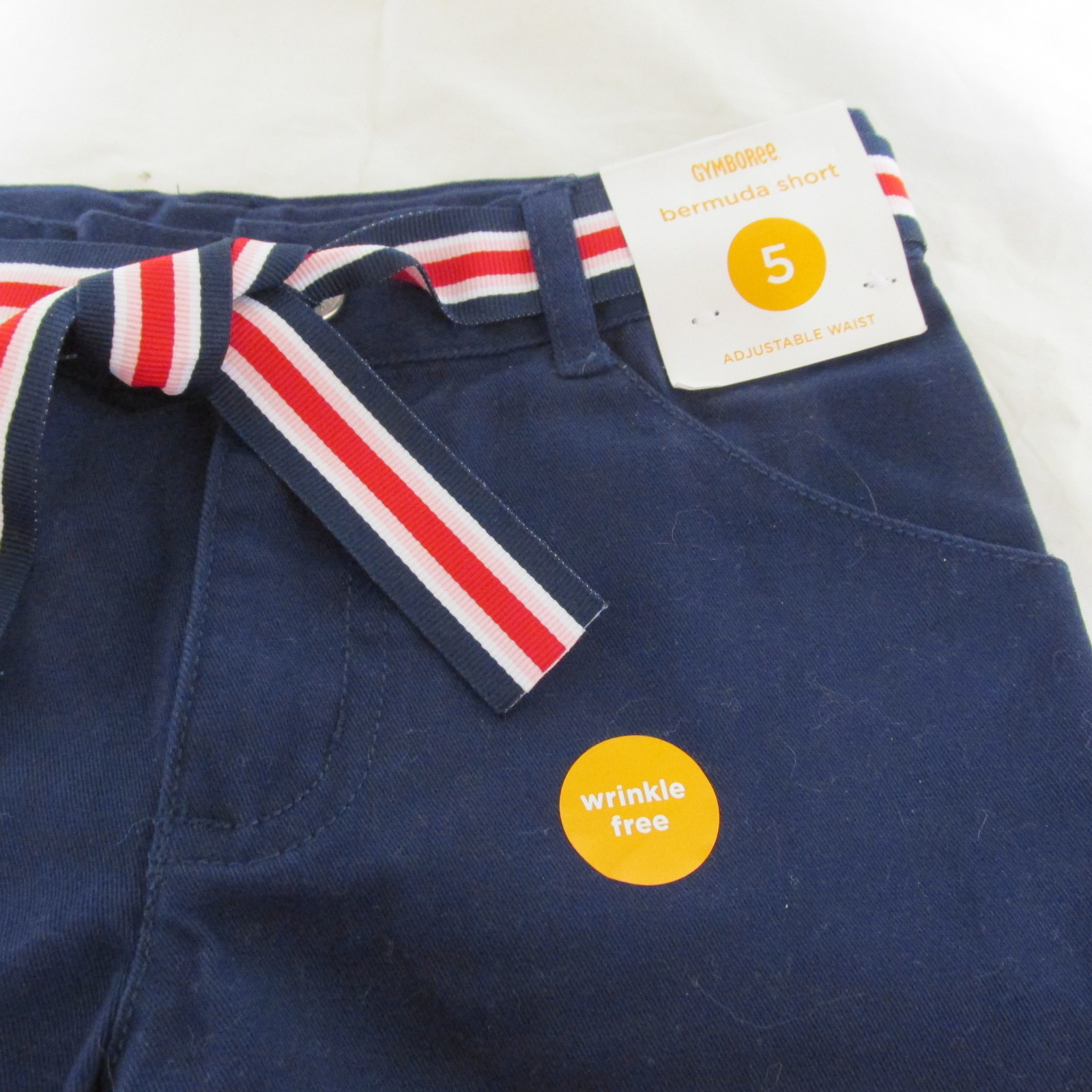 NWT Girl 's Gymboree School Uniform Shorts Bermuda Bottoms 4 5 Navy Blue Belted