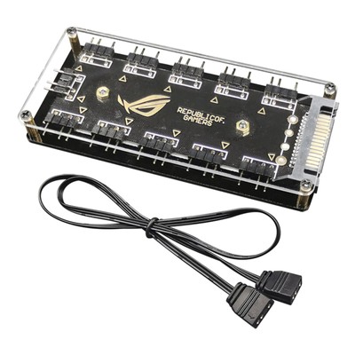 5V 3-Pin RGB 10 Hub Splitter SATA Power 3pin ARGB Adapter Extension Cable A