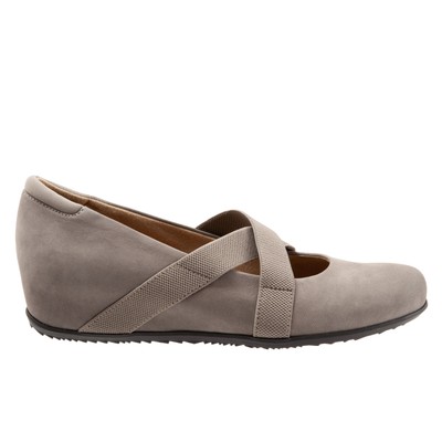 

Softwalk Waverly S1762-117 Женские серые узкие кожаные туфли на плоской подошве Mary Jane 7, Серый, Softwalk Waverly