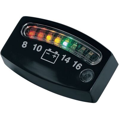 Kuryakyn LED Battery Gauge - Black - 2'' x 3/4'' x 3/16'' 4218