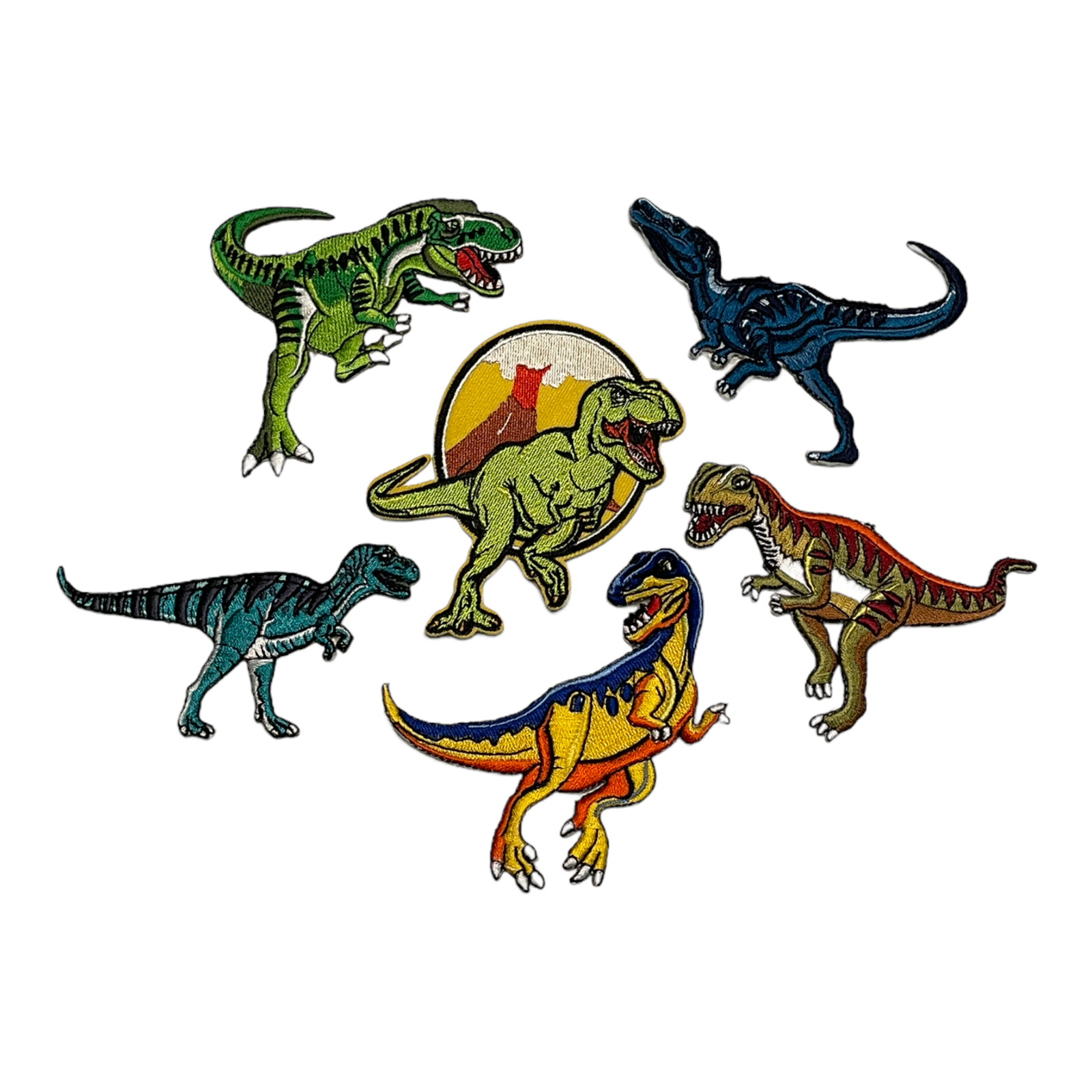 Embroidery Dinosaur Patches Sew On Iron On Patch Flowers Badge Fabric Applique