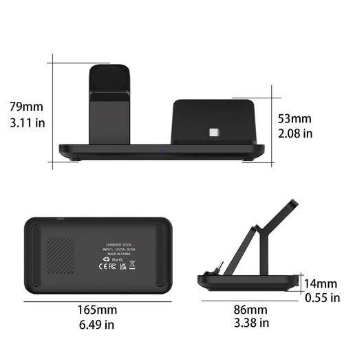 3In1 USB-C Charger Stand Charging Dock Station For Samsung Galaxy S24 Watch 7 6