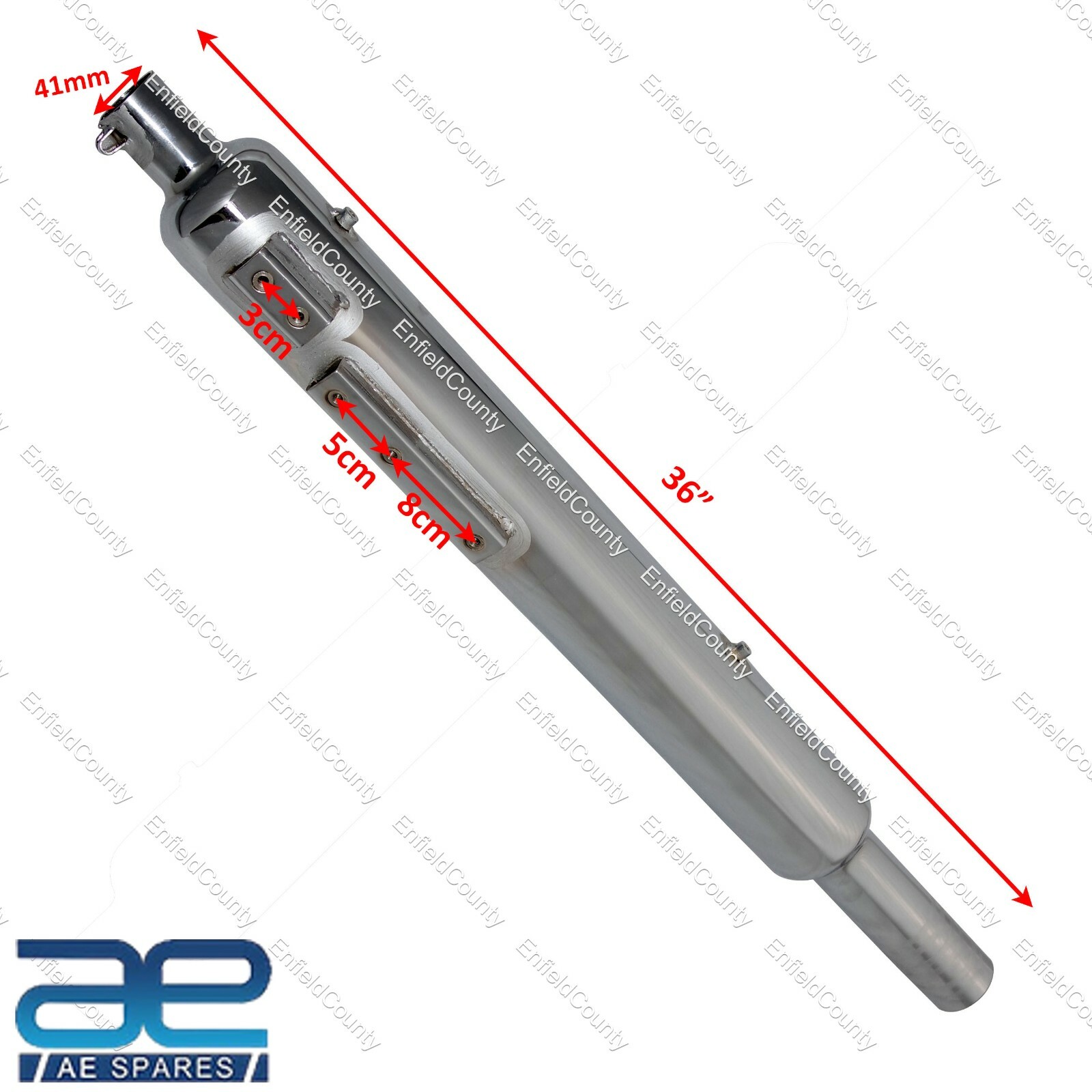 Empty Hollow Long Exhaust Silencer Steel Chrome For Royal Enfield 350 500  