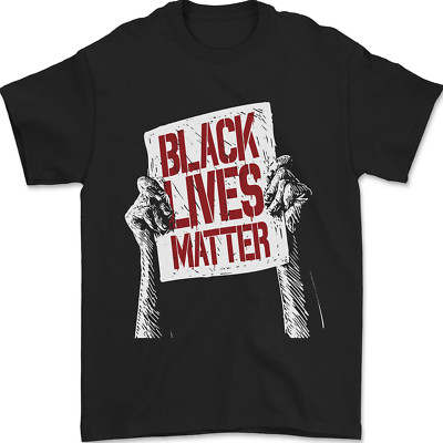 Black Lives Matter Rassengleichheitsschild Herren T-Shirt 100% Baumwolle