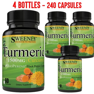 Turmeric Curcumin with Bioperine 1500mg Premium Potency! 95% Standardized NO-GMO