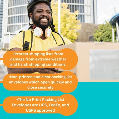 7"x10" Plain Face Clear View Packing List Enclosed Envelopes Self Seal 1000 Pcs