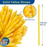 Lives on Green Solid Yellow Disposable Paper Drinking Straws 7.75 inch 100 Counts - for Beverage, Birthday, Party, DIY Arts Crafts