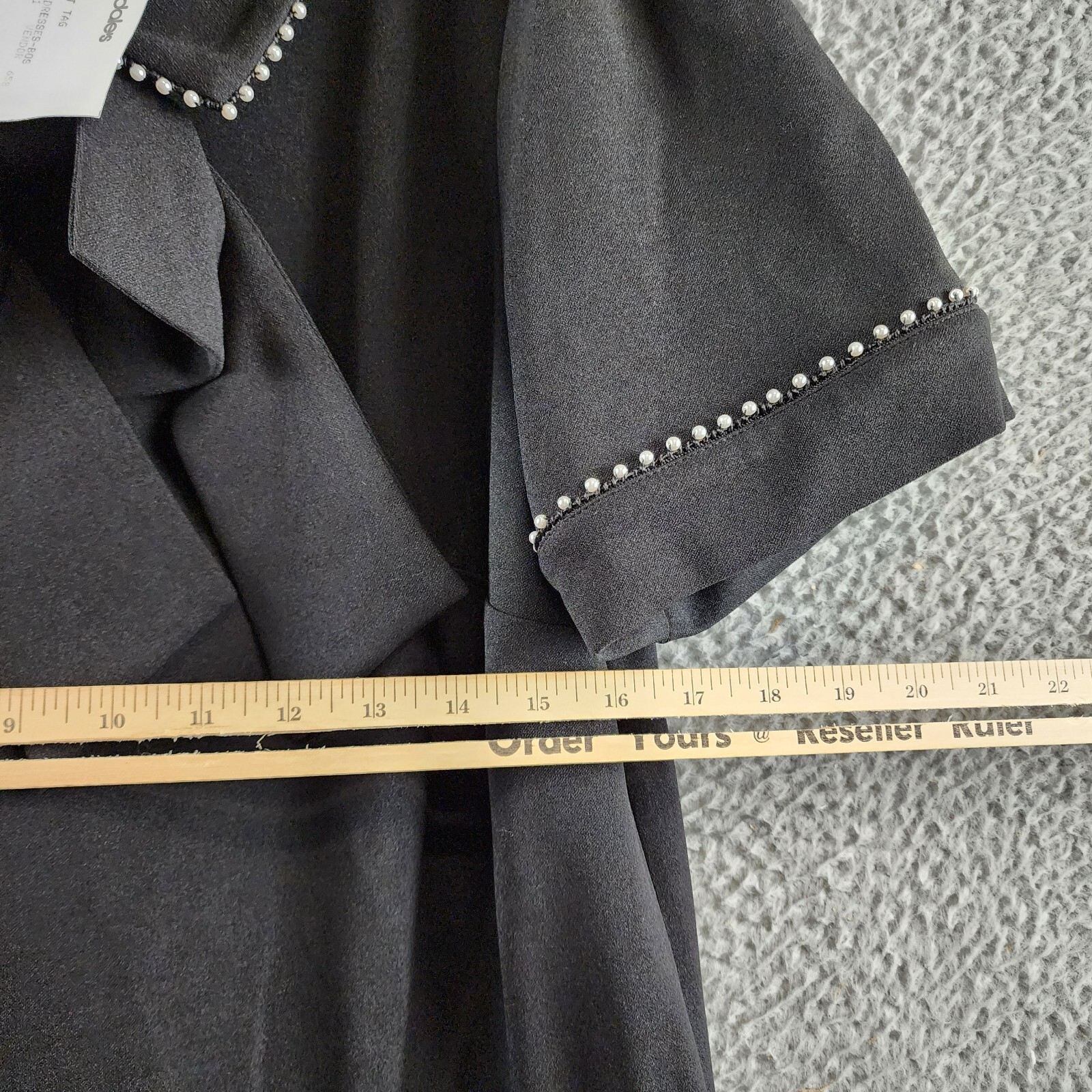 Julia Jordan Imitation Pearl Trim Stretch Jacquard Shift Dress Women's 12 Black - Picture 7 of 14