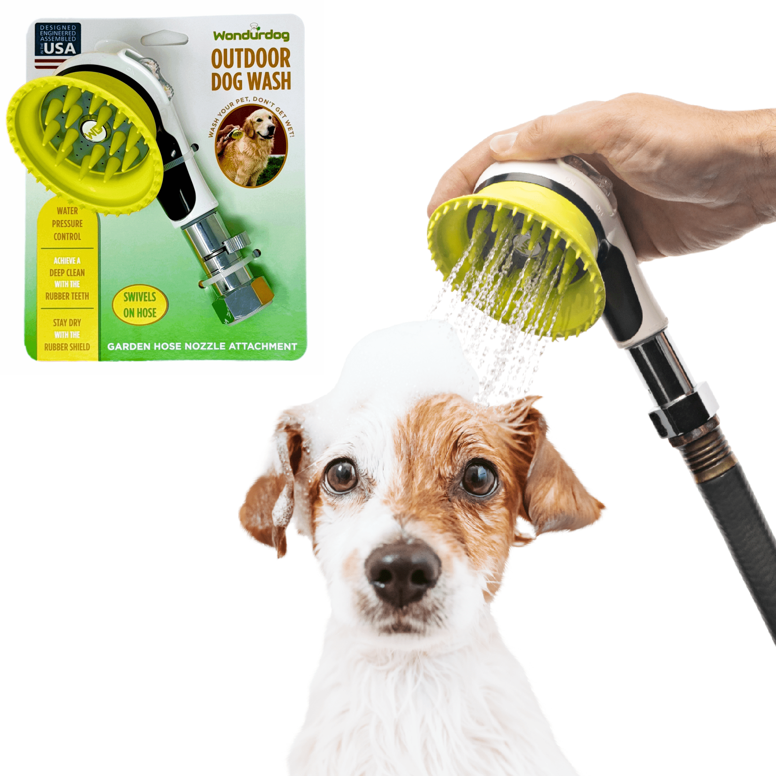 Nozzle For Bathing And Quick Paw Rinses.