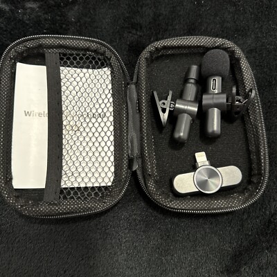 US Lavalier Microphone Wireless Audio Video Recording Mini Mic iphone