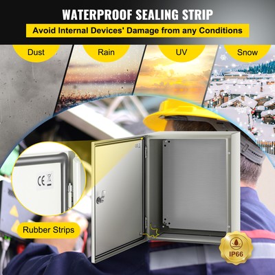 VEVOR 20x16x8'' Carbon Steel Electrical Enclosure IP65 Wall Mount Junction Box