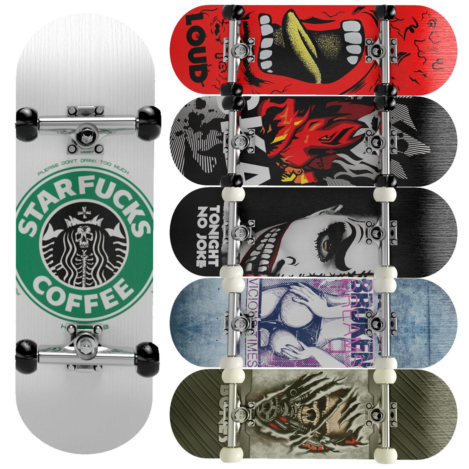 New Professional Finger Board SkateBoard, Wooden Deck Bearin