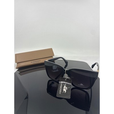 Burberry 4164 Sunglasses Women Black Check Gold Equestrian Knight 59-18-145