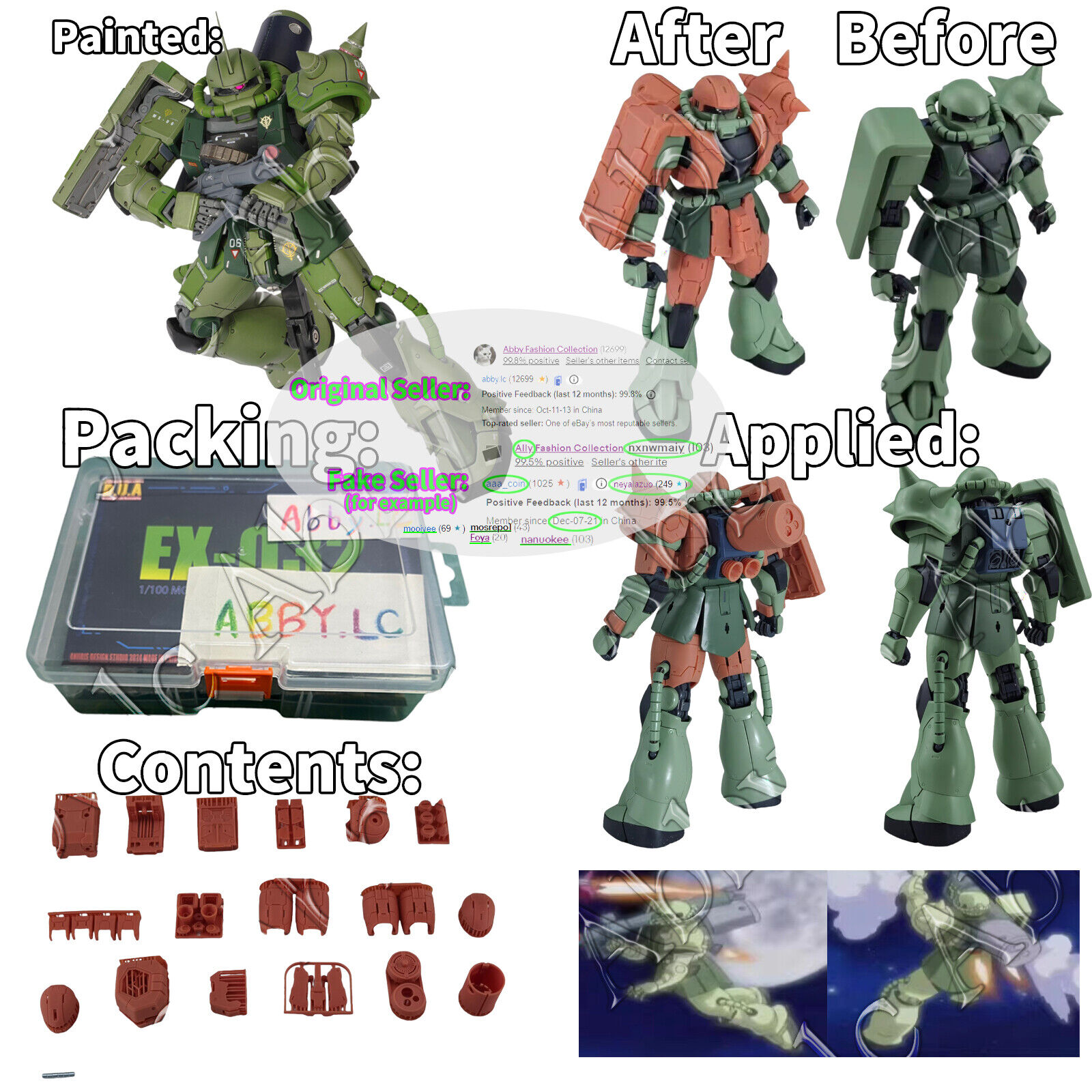 for MG 1/100 MS-06S J F Zaku II ver 2.0 Anubis One Year War for MG 1/100 MS-06S J F Zaku II ver 2.0 Anubis One Year War